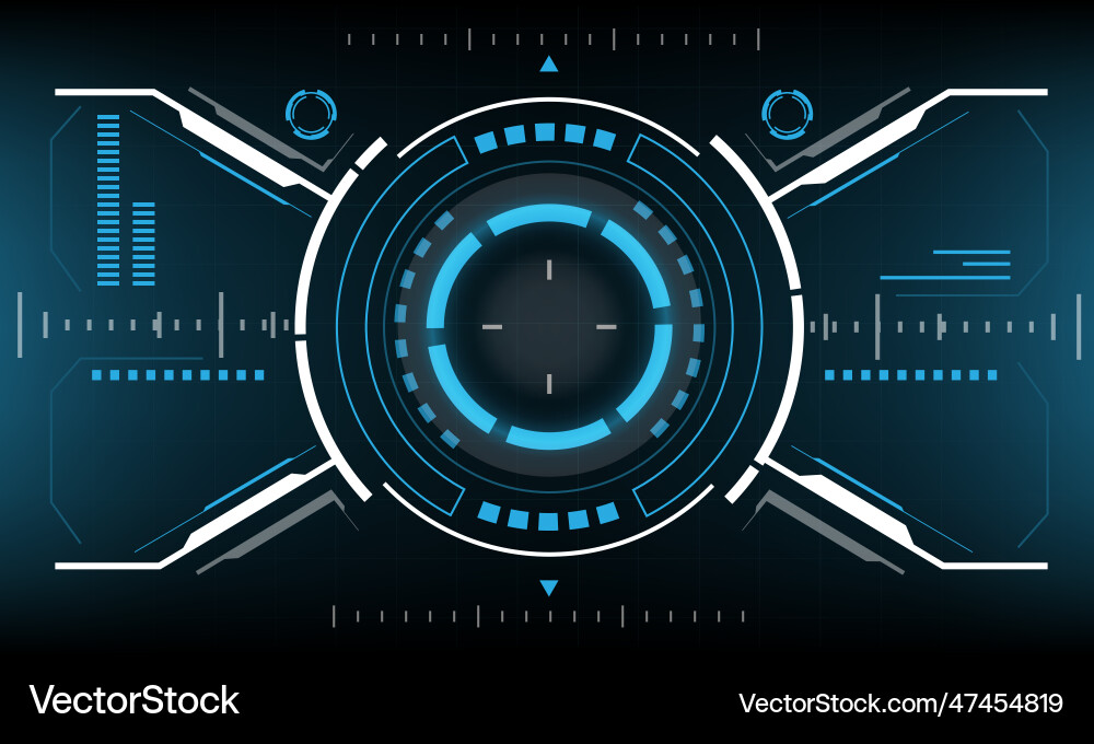 Hud sci-fi interface screen view design virtual Hud sci-fi interface screen view design virtual vector image