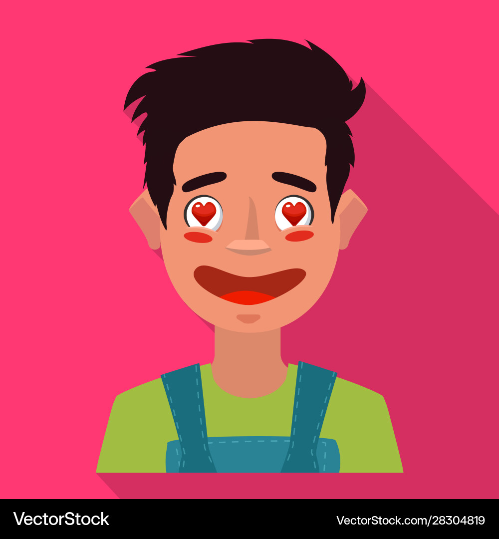 Isolated object guy and emotion symbol vector image