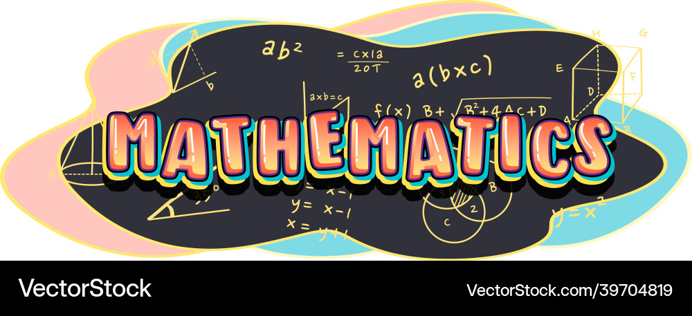 Mathematics font icon with formula vector image
