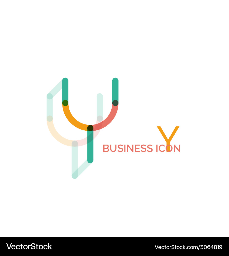 Minimal line font design letter y Vector Image