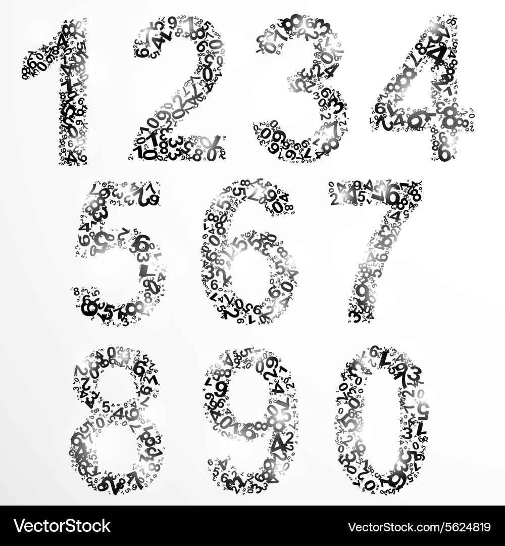 Numbers from number set vector image