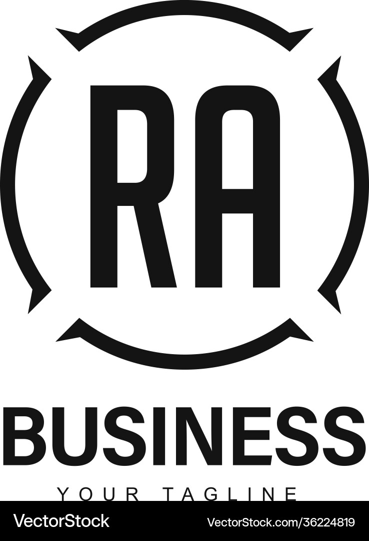 Ra initial a logo design with abstract style Ra initial a logo design with abstract style vector image