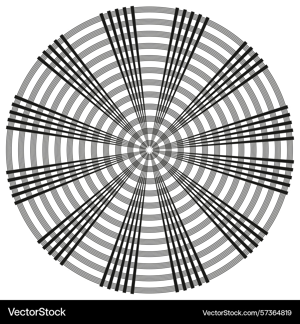 Radial spoke pattern circular abstract design Radial spoke pattern circular abstract design vector image