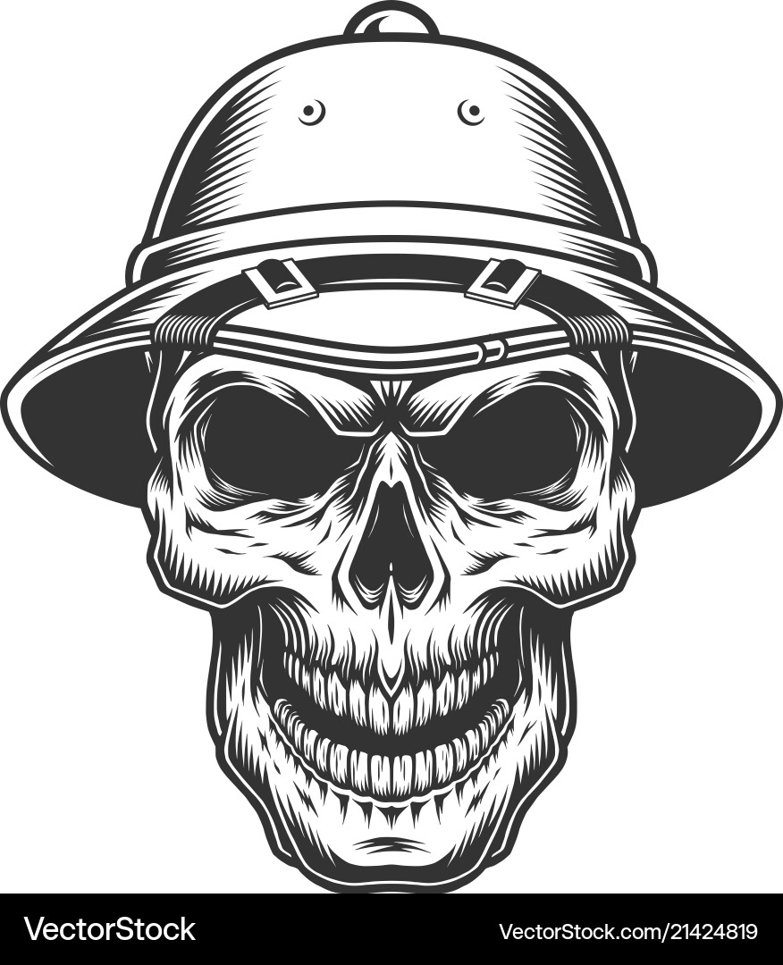 Safari Skull with Hat Vector Image