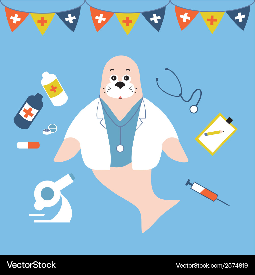 Seal doctor Royalty Free Vector Image - VectorStock