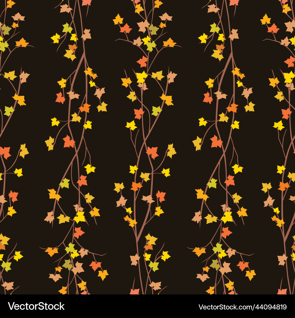 Seamless pattern of branches maple tree vector image