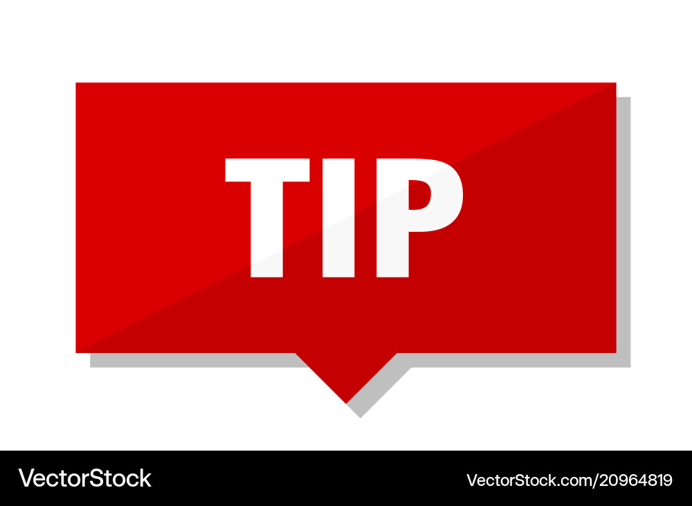 Tip red tag vector image