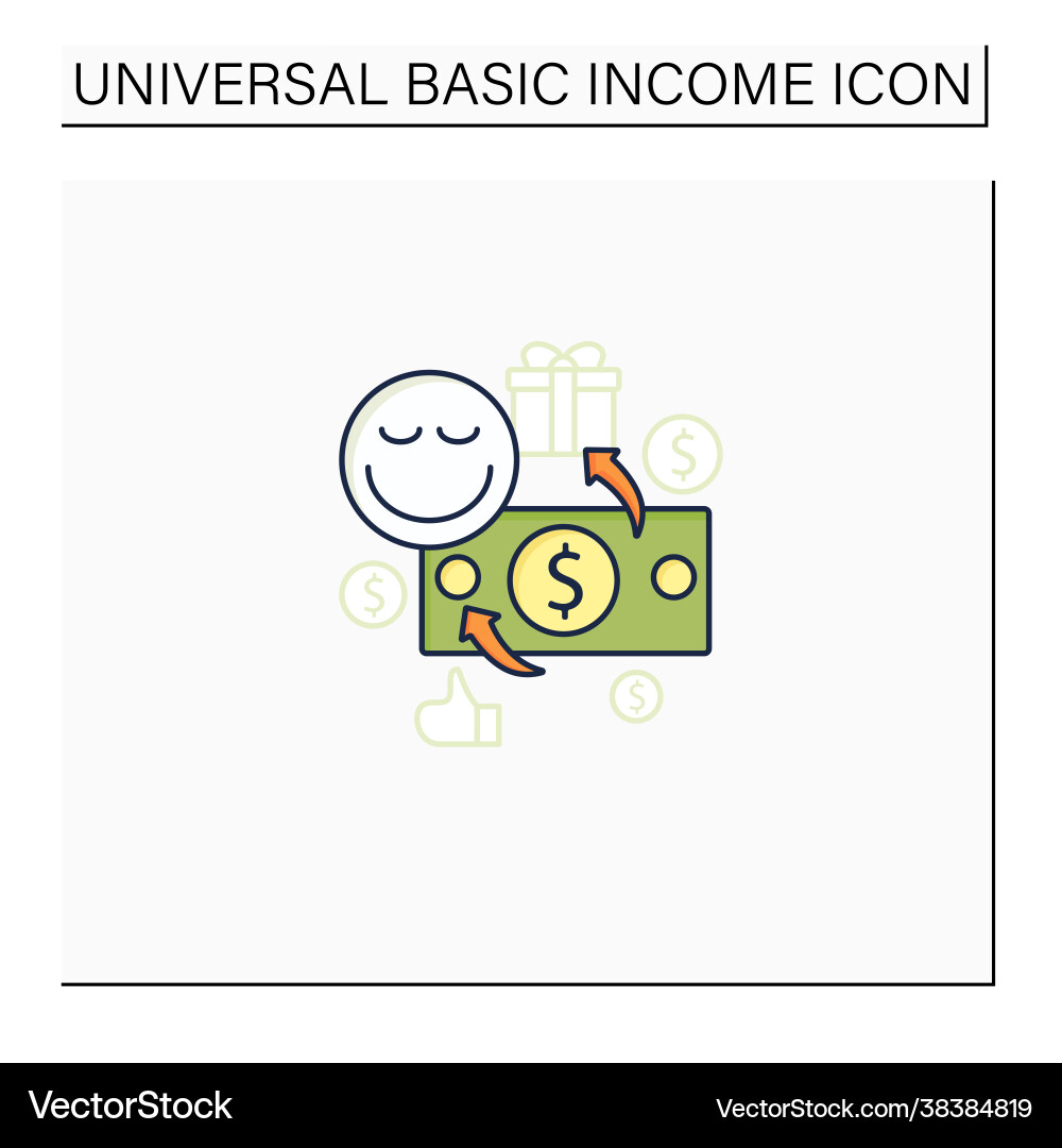 Unconditional payment color icon Vector Image