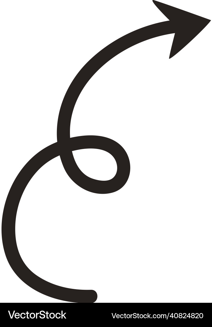 Arrow in curve vector image