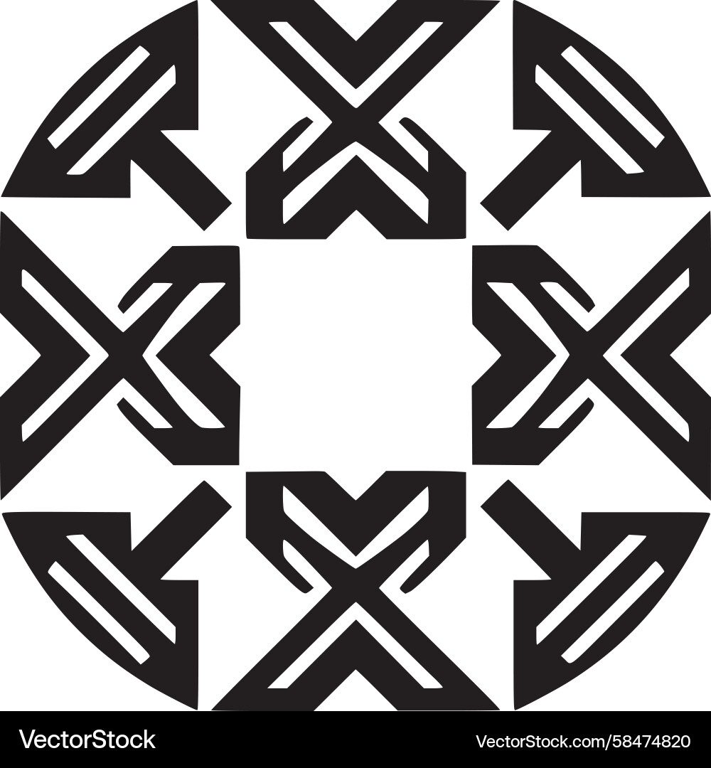 Black Octagonal Pattern Vector Image