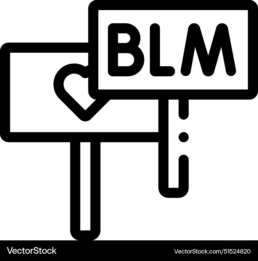 Blm icon thin linear style design isolated Vector Image