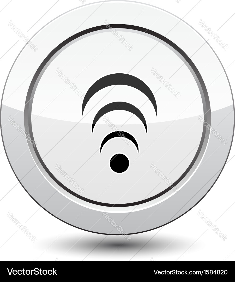 Button with wireless icon Vector Image