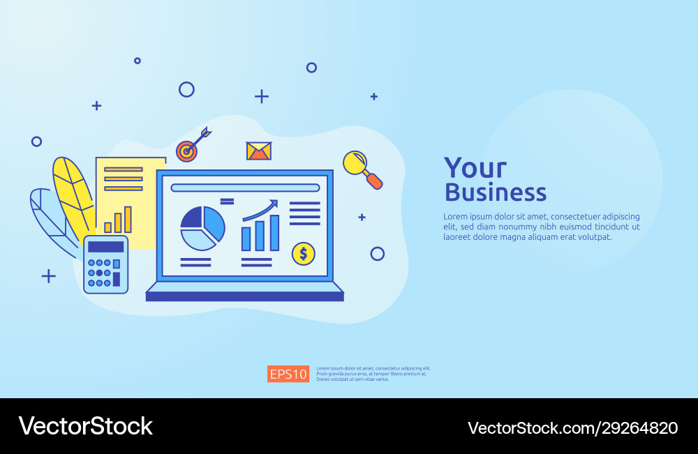 Chart document data report concept for business vector image