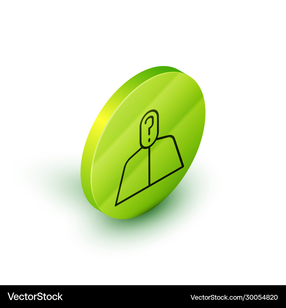 Isometric line anonymous man with question mark vector image