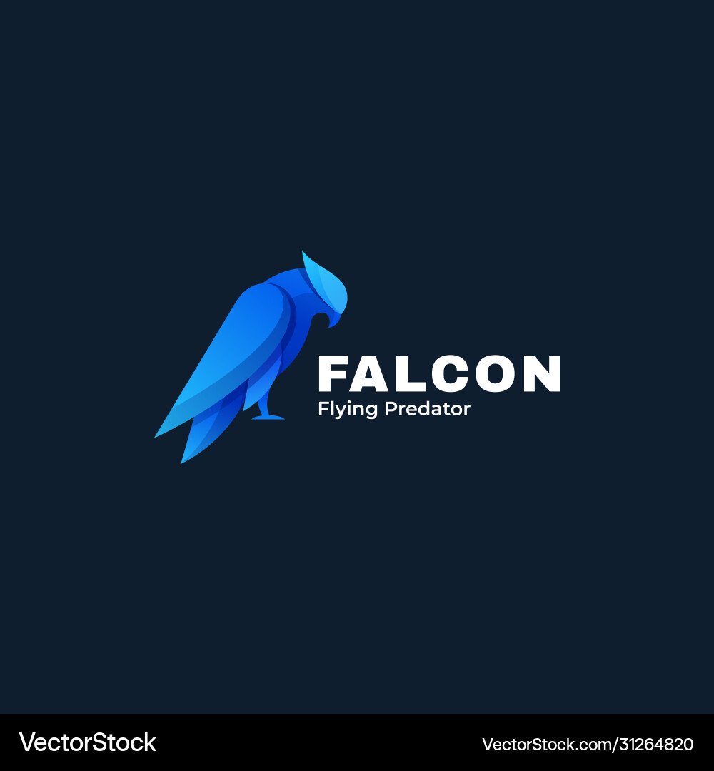 Logo Vogel Falke Gradienten bunten Stil Logo Vogel Falke Gradienten bunten Stil vektorbild