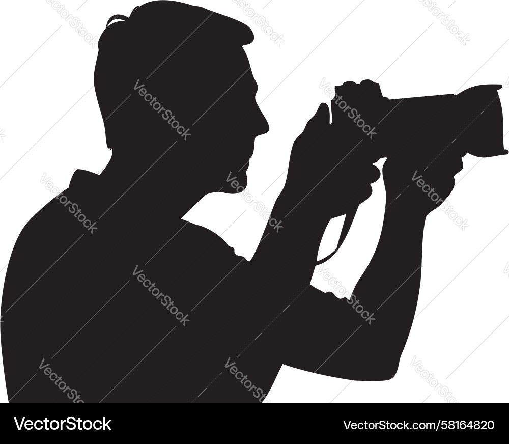 Man with Camera - Capture Moment Vector Image