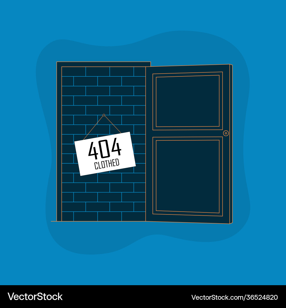Page not found an open door that does allow vector image