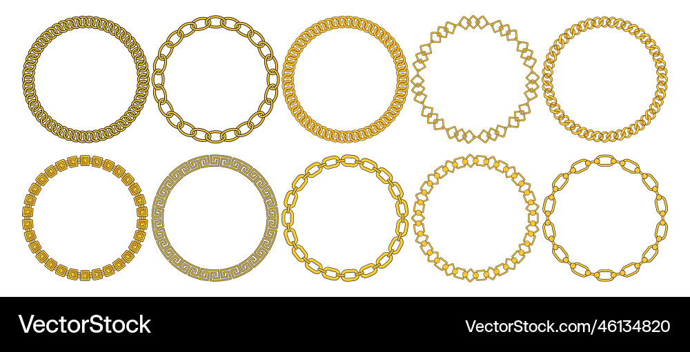 Round chain frame circle chains border boho Round chain frame circle chains border boho vector image