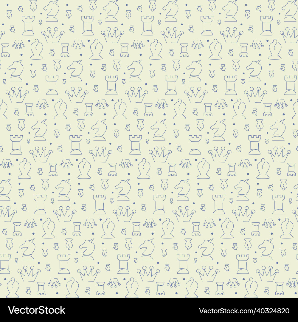 Seamless pattern with chess pieces Vector Image
