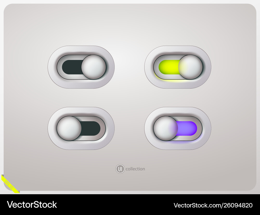 Set light user interface controls Set light user interface controls Vector Image