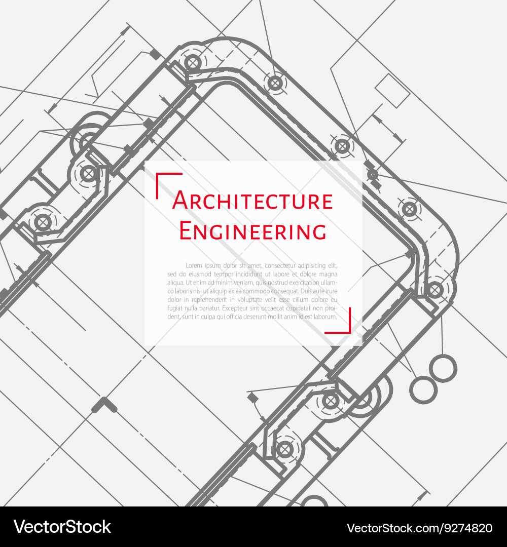 Technical blueprint of mechanism Vector Image