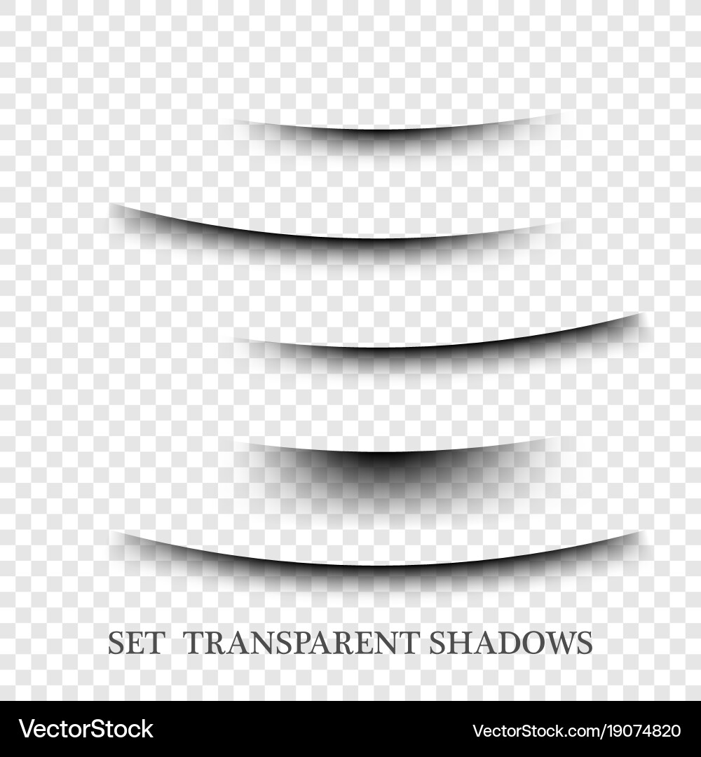 Transparent realistic paper shadow effect set web vector image