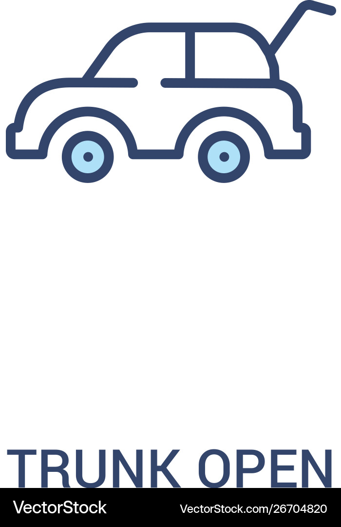Trunk open concept 2 colored icon simple line Trunk open concept 2 colored icon simple line vector image