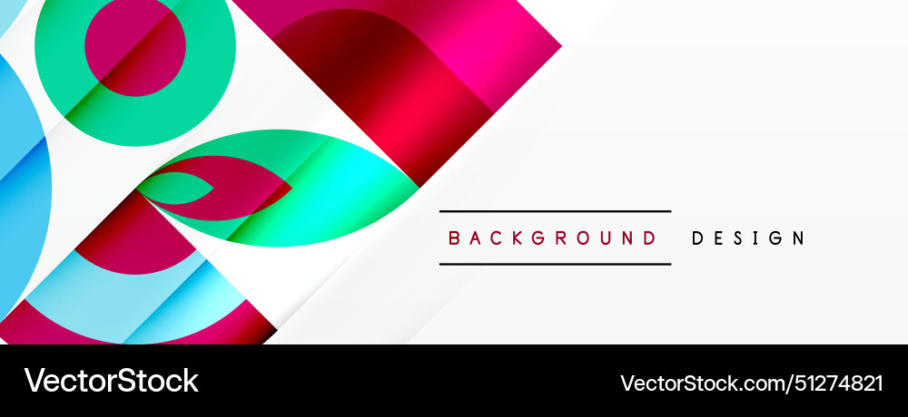 A colorful background with circles and squares Vector Image