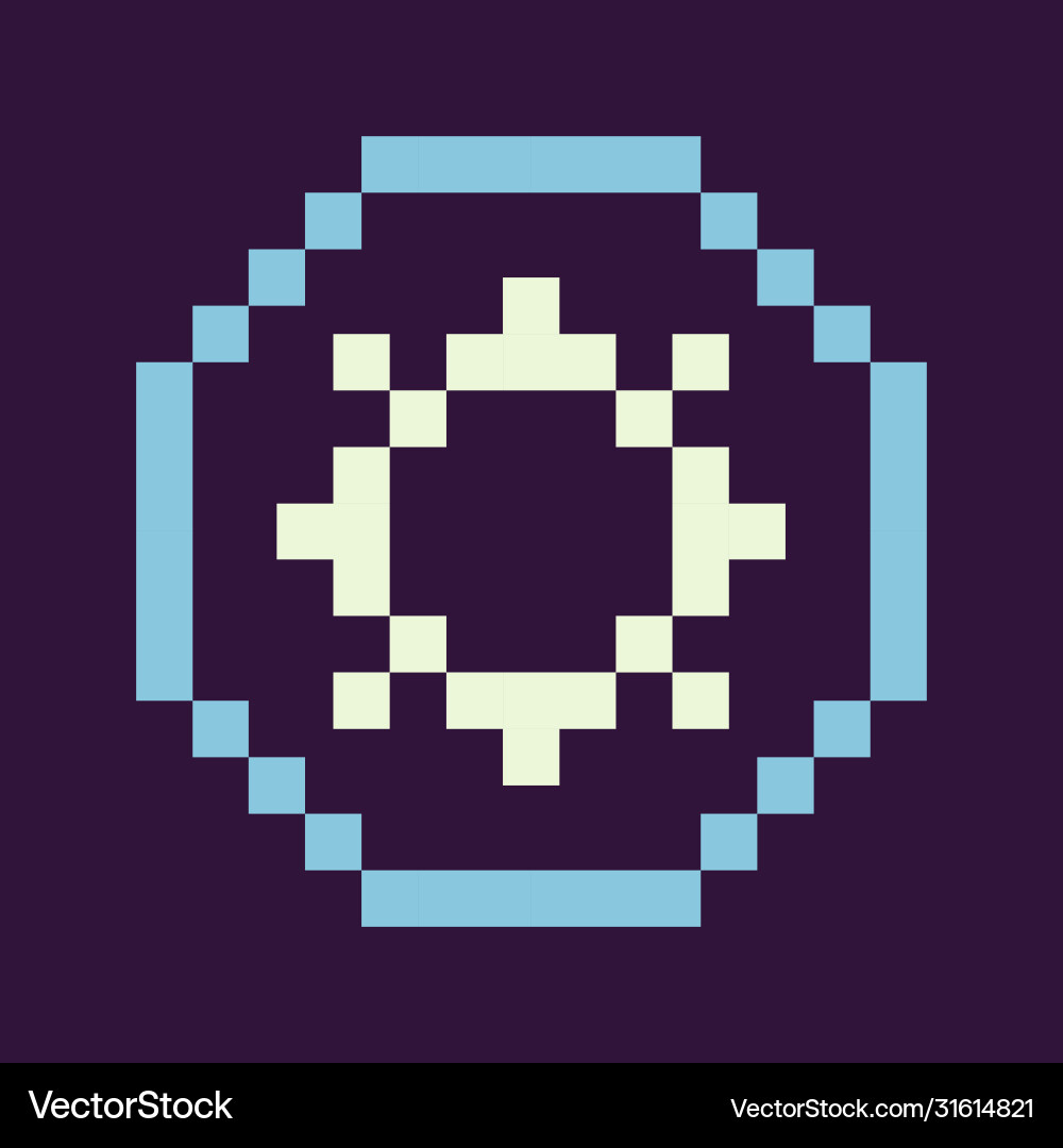 Abstract circle settings pixel icon game Abstract circle settings pixel icon game vector image