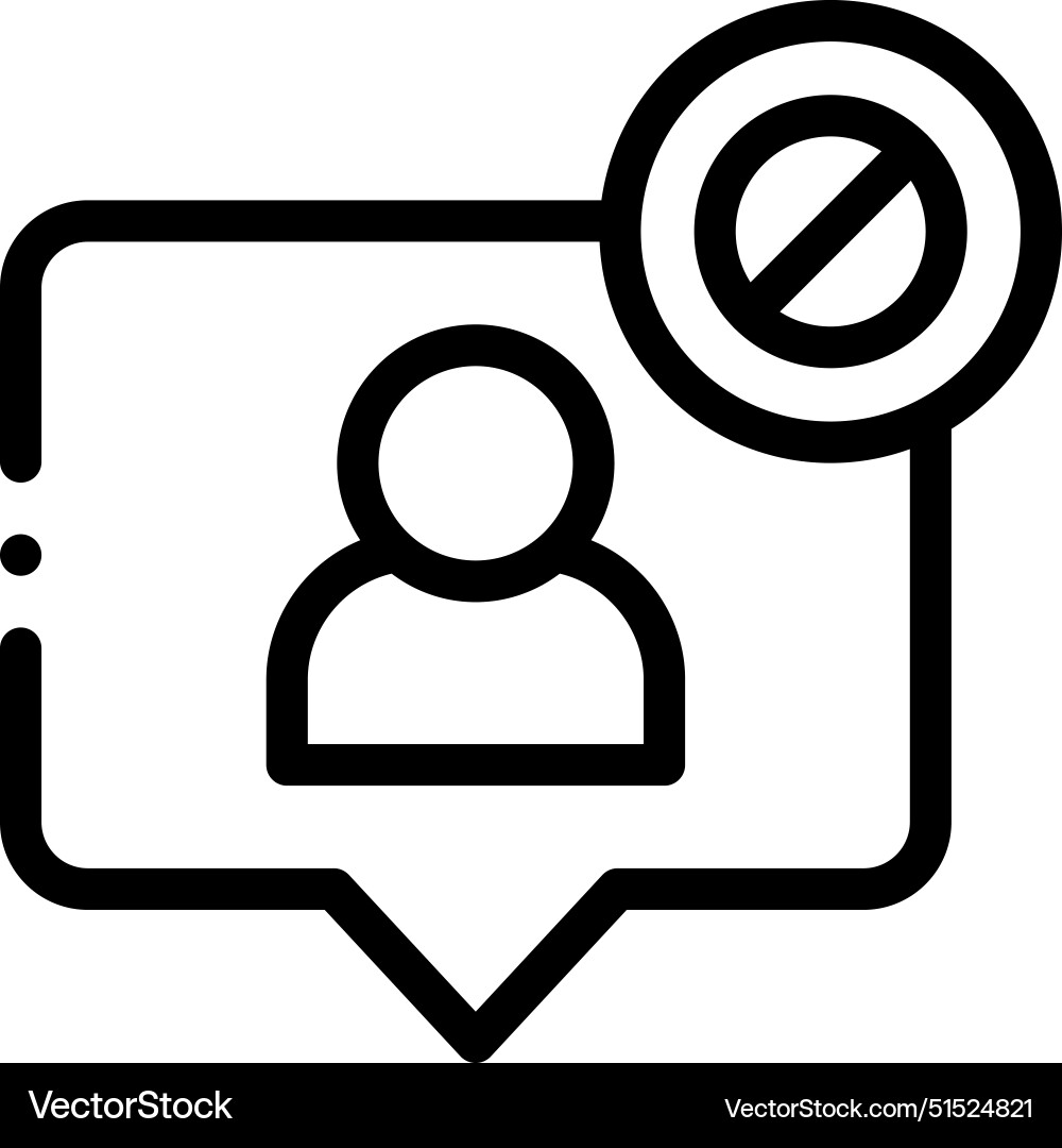 Block user icon thin linear style design isolated Block user icon thin linear style design isolated vector image