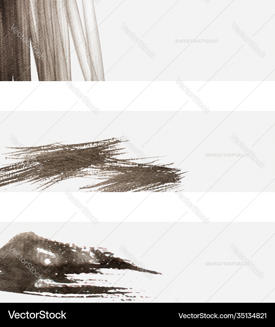 Brush stroke object with japanese wave pattern Brush stroke object with japanese wave pattern vector image