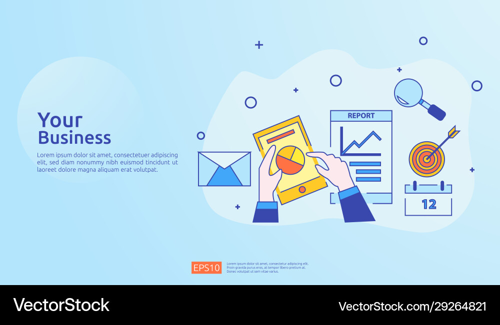 Chart document data report concept for business Chart document data report concept for business vector image