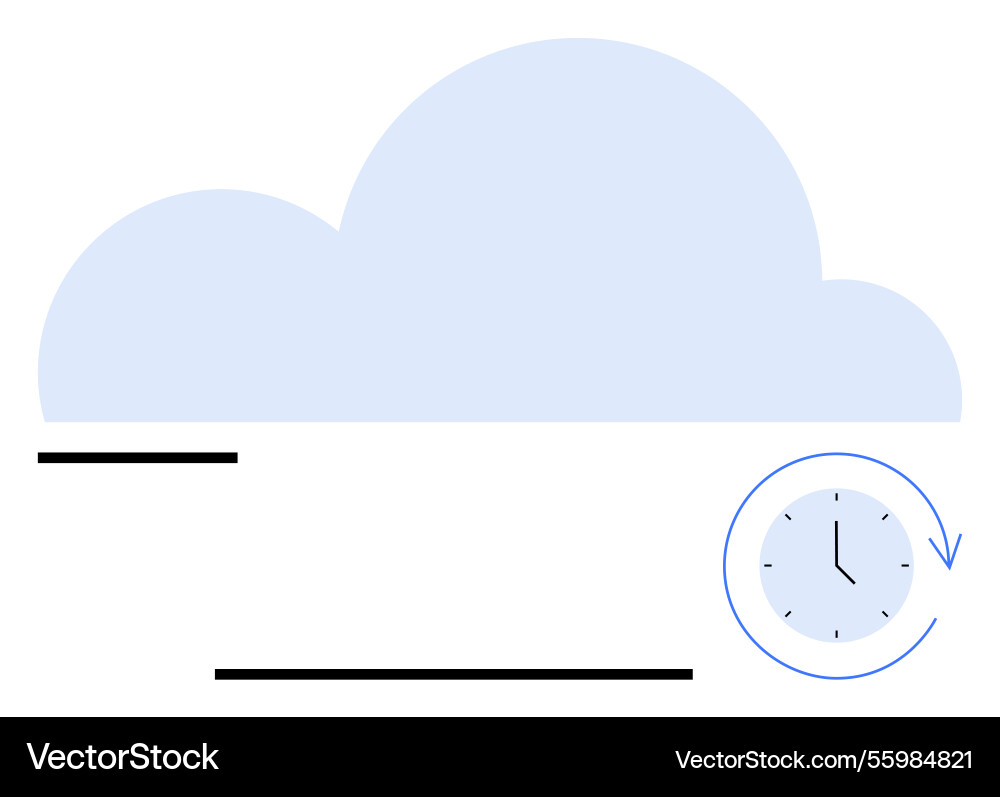 Cloud storage synchronization concept with clock Cloud storage synchronization concept with clock vector image