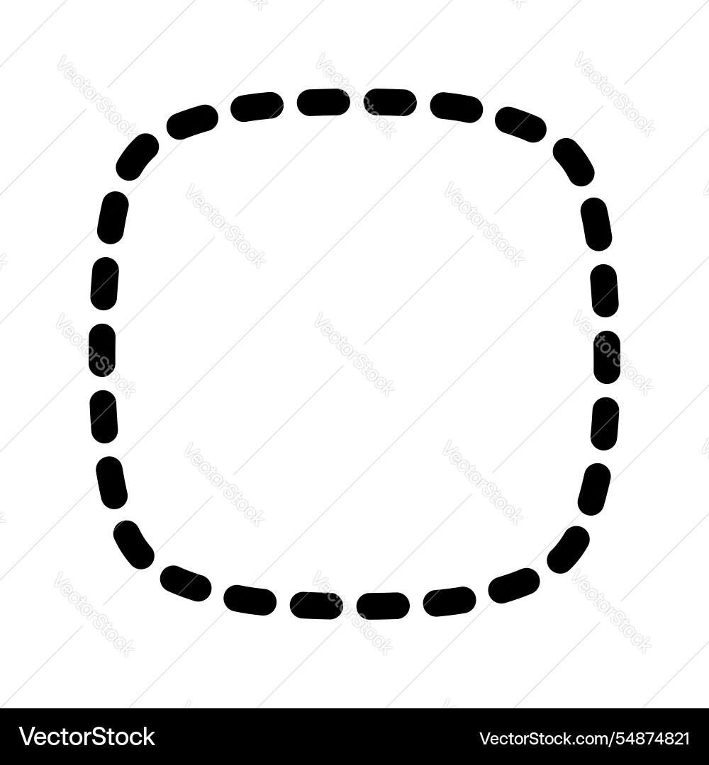 Dashed squircle or square with rounded borders Dashed squircle or square with rounded borders vector image