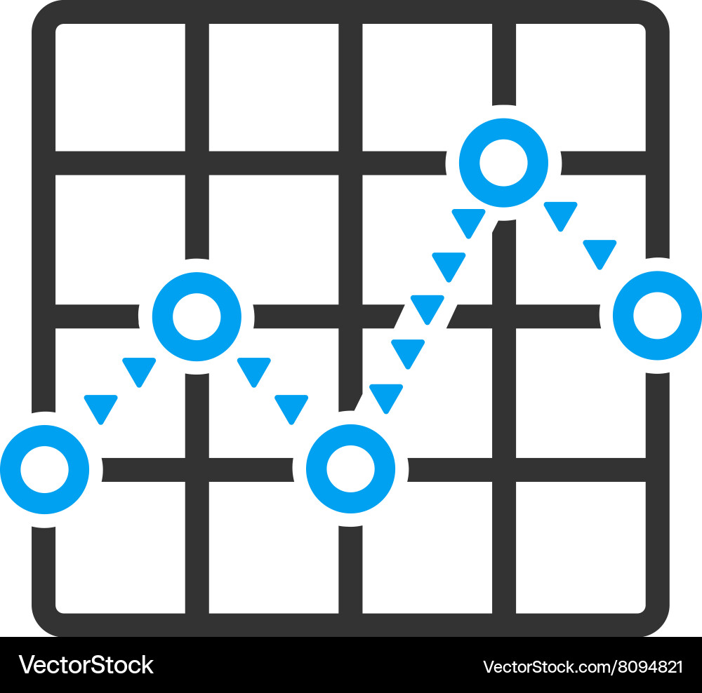 Dotted line grid plot flat symbol vector image