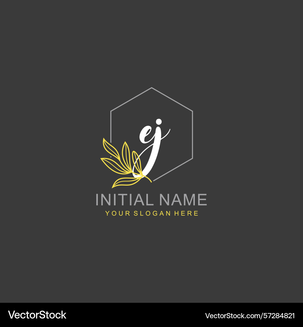 Ej initial logo templates with botanical elements Ej initial logo templates with botanical elements Vector Image