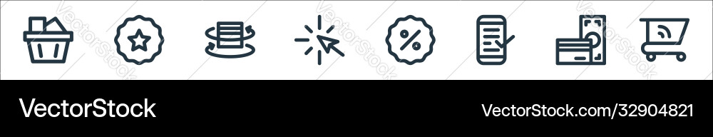 Flat ecommerce line icons linear set quality Flat ecommerce line icons linear set quality vector image