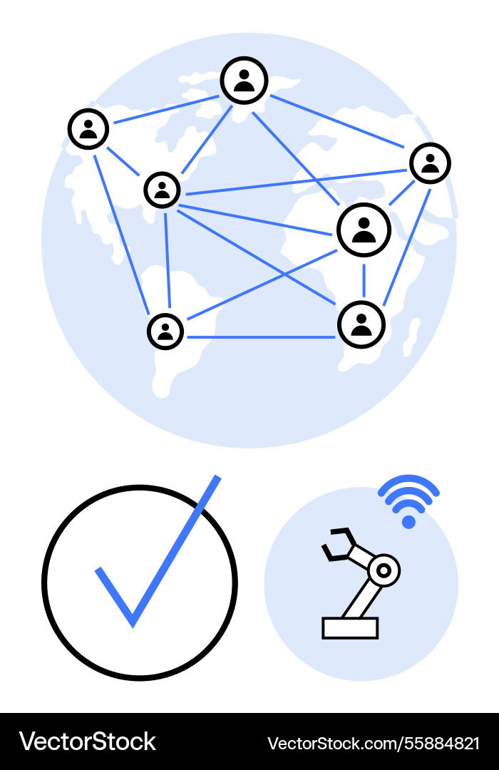 Global networking automation and verification Global networking automation and verification vector image