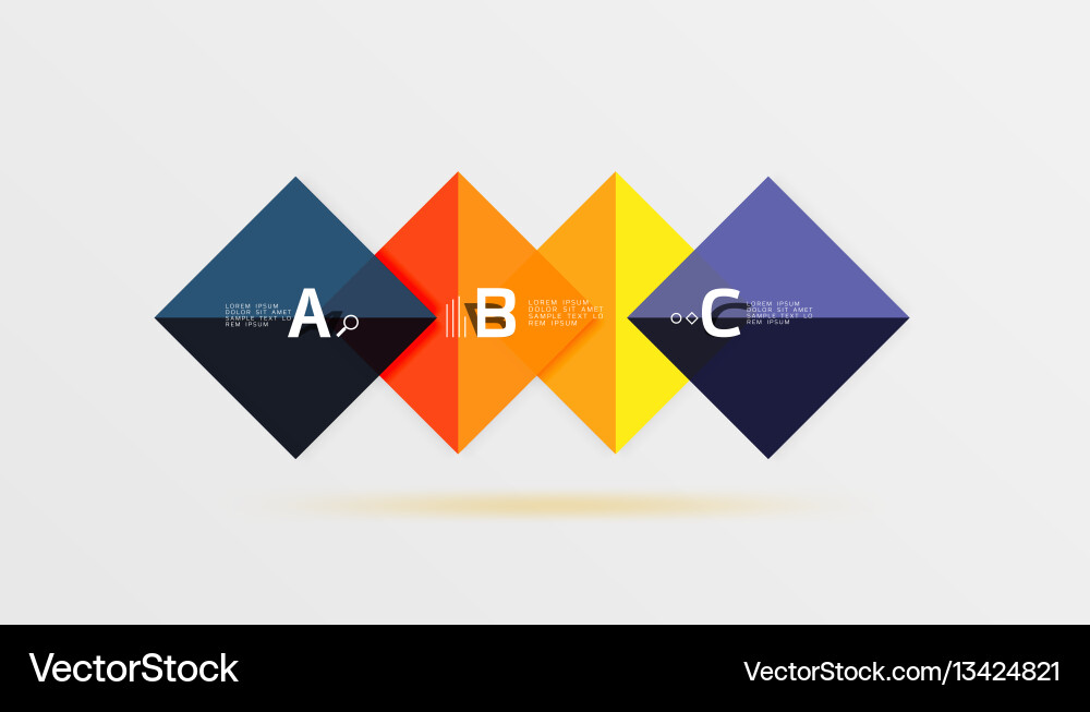 Glossy squares with text abstract geometric Glossy squares with text abstract geometric vector image