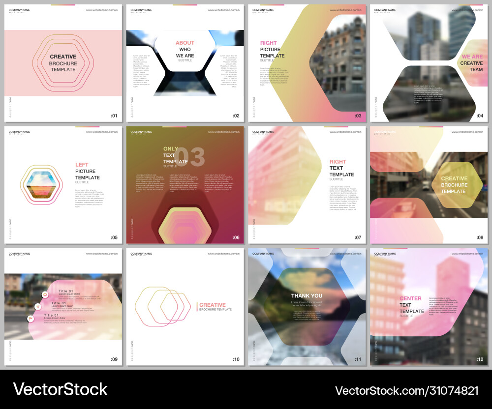Minimal brochure templates with hexagonal design Minimal brochure templates with hexagonal design vector image