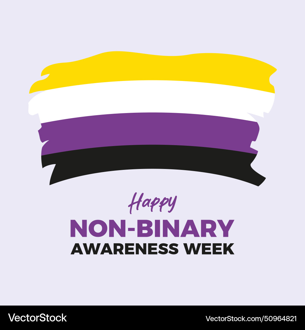 Nonbinary awareness week poster Royalty Free Vector Image
