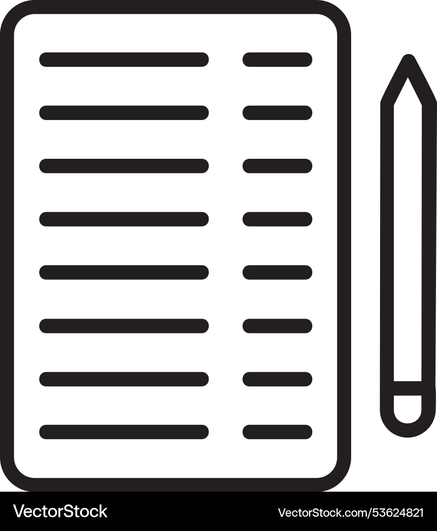 Notes line gradient icon vector image
