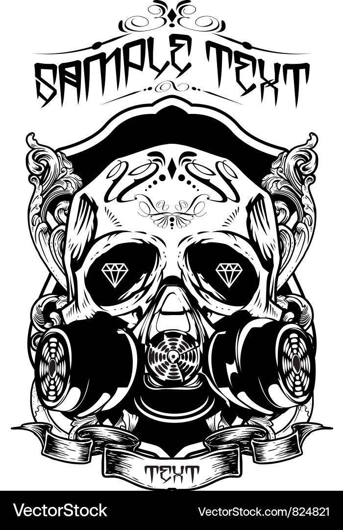 Ornate Skull with Floral Accents Vector Image