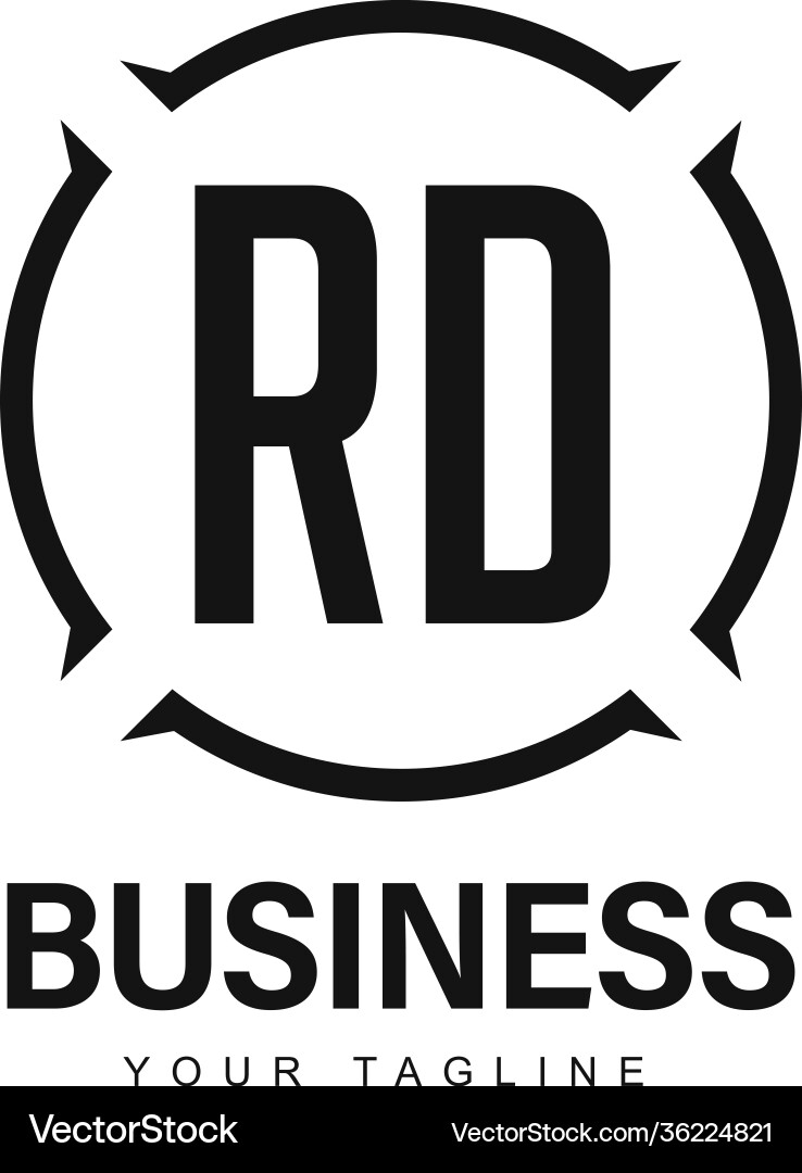Rd initial a logo design with abstract style Rd initial a logo design with abstract style vector image
