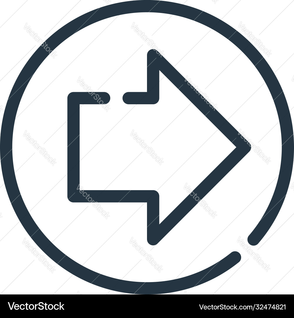Right icon editable stroke linear Right icon editable stroke linear vector image