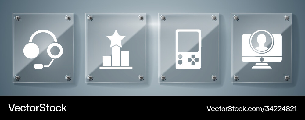Set create account screen portable video game Set create account screen portable video game vector image