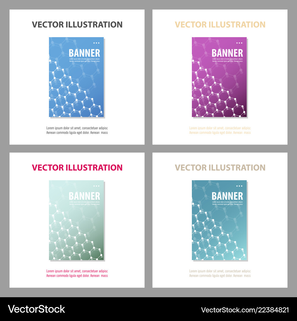 Set of abstract geometric design banner web vector image