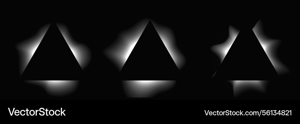 Set of triangle illuminate light frames Set of triangle illuminate light frames Vector Image