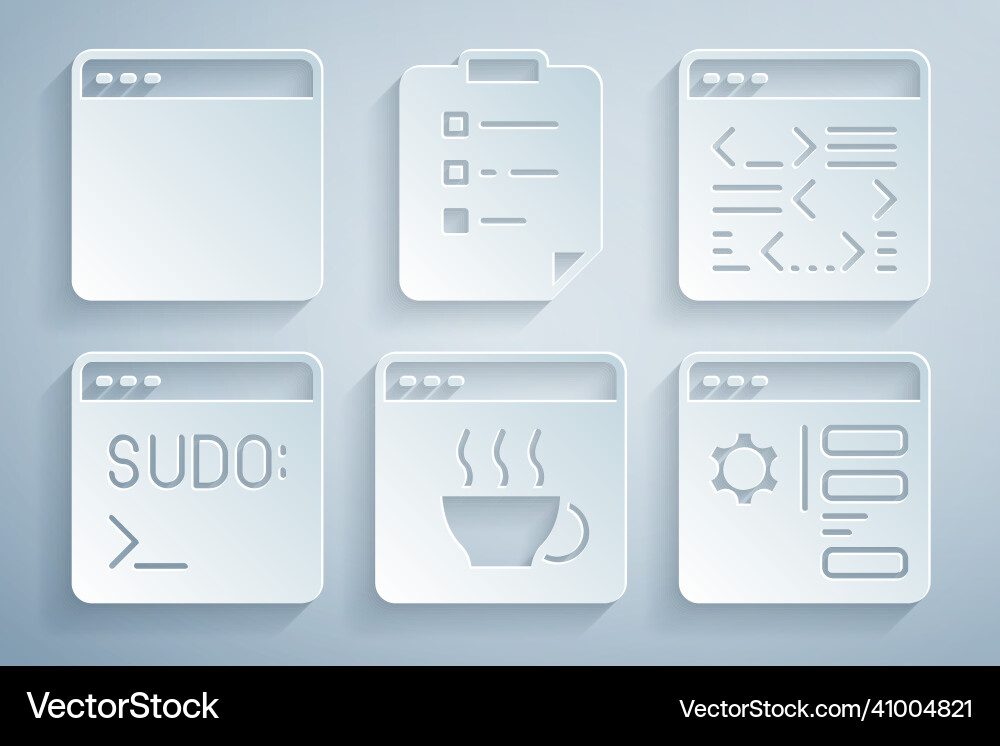 Set software code terminal browser setting Set software code terminal browser setting Vector Image
