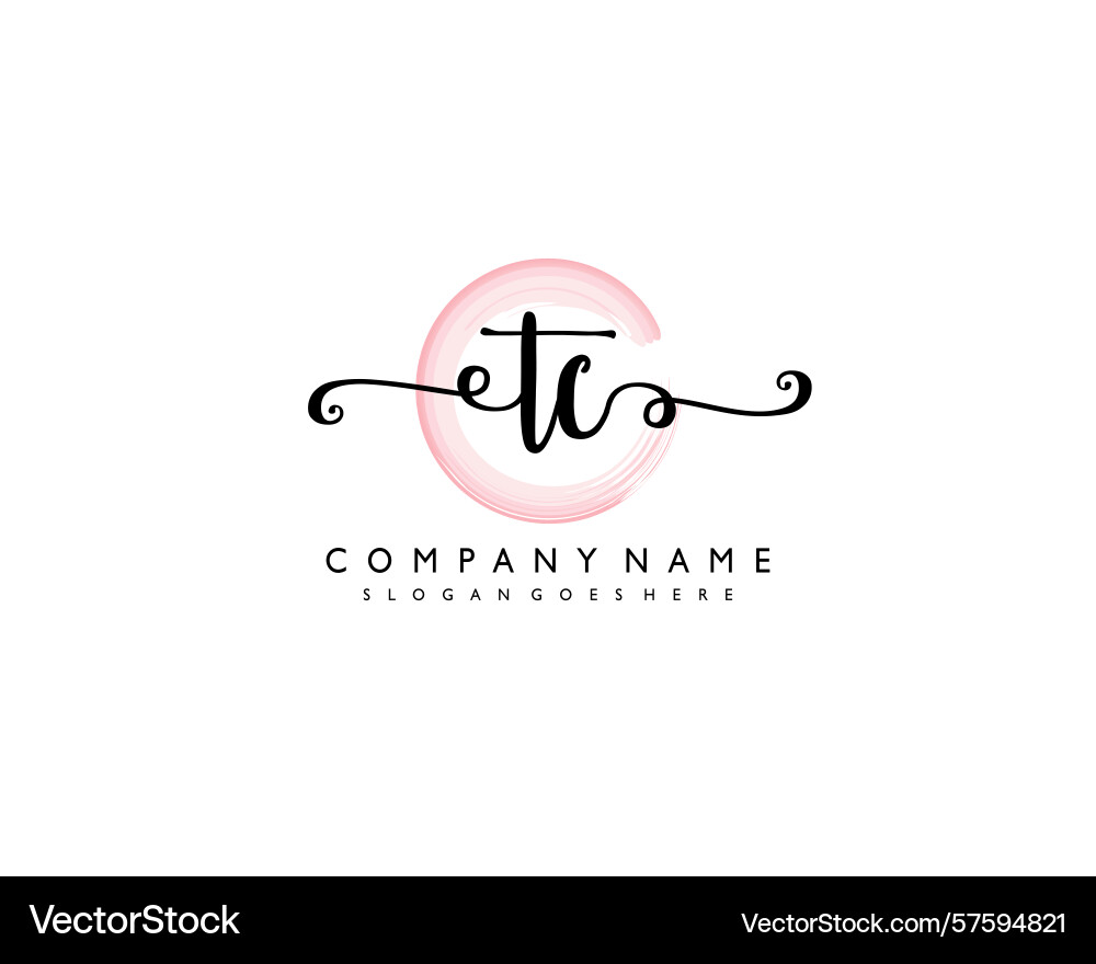 Tc initial handwriting logo design collection Tc initial handwriting logo design collection Vector Image